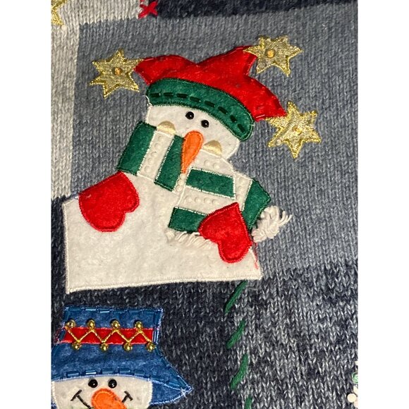 Tiana International Christmas Collection Snowman Zip Sweater M - Picture 5 of 13